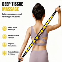 Sangle de massage manuelle portable Micogo avec rouleaux à picots pour thérapie des points de pression profonds et soulagement musculaire