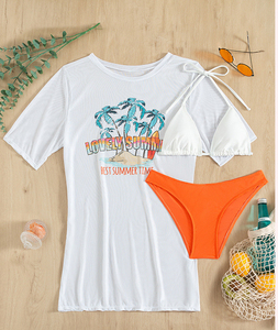 Nuevos Bikinis Deportivos para Niñas, <span class=keywords><strong>Camiseta</strong></span> con <span class=keywords><strong>Protección</strong></span> <span class=keywords><strong>Solar</strong></span>, Conjunto de Bikini de 3 Piezas, Traje de <span class=keywords><strong>Baño</strong></span> - Product Image 5