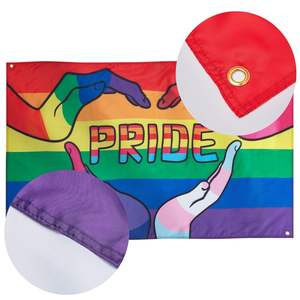 Cao cấp 3ft x 5ft Polyester handmade cầu vồng cờ 4 grommets bên trong/bên ngoài LGBT gay biểu ngữ màu sắc sống động cho quảng cáo - Product Image 4