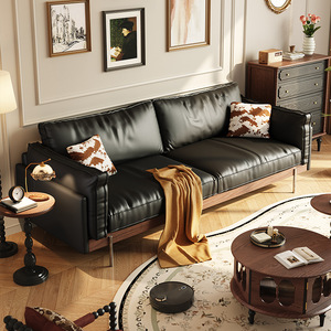 Divano in Pelle Vintage di Alta Qualità Design Moderno di Lusso Set di Divani in Cera d'Olio per Arredamento Soggiorno - Product Image 1