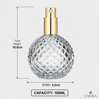 Flacon diffuseur de parfum en verre rond vide de 100 ml avec bouchon à vis, 100 pièces, estampage à chaud de luxe