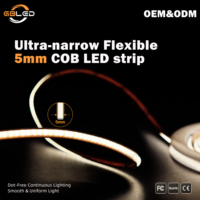 Bande LED COB Super Fine 2mm 2.7mm 3mm 4mm 5mm 5V Sans Soudure Sans Points 400 LED Ra90 Éclairage Micro-Canal en Aluminium