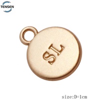 Pendentif breloque lettre alphabet chrétien en alliage couleur or mat, pour bijoux DIY, étiquettes de bracelet, logos, collier unisexe