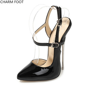 Estate delle donne alla moda Parola fibbia In Metallo 16 centimetri super high stiletto degli alti talloni dei <span class=keywords><strong>sandali</strong></span> - Product Image 4