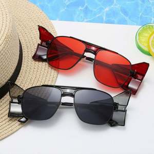 Lunettes de soleil carrées Steampunk pour hommes et femmes, nouvelle mode rétro, UV400, couleur bonbon, Punk, 2020 - Product Image 2