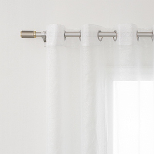 Bán buôn trắng sọc sáng bóng vải tuyn Sheer rèm cửa cho phòng khách cửa sổ trang trí nội thất nhà valances - Product Image 2