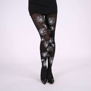 Pantimedias Estampadas para Mujer, Disfraz de Halloween, Diseño de Calabaza, Calavera y Sangre, Medias Largas Transparentes - Product Image 4