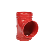 Té rainuré en fonte ductile robuste homologué UL pour système de canalisation de protection incendie des campus scolaires