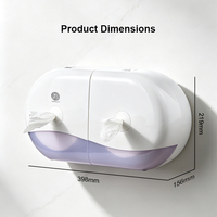 Distributeur de serviettes en papier mural moderne en plastique ABS, double alimentation centrale, usage commercial intensif, à double tirage central