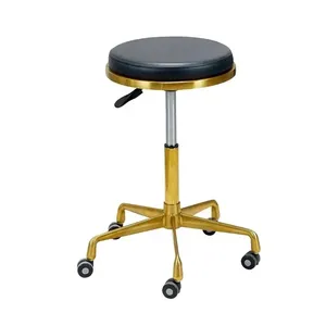 Beauty Beauty Adjustable Rolling Hairdressing Chair with Wheels White Master Chair Salon Stool