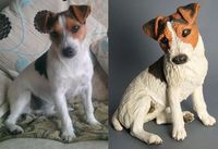 Chiot mignon en résine artisanat réaliste Jack Russell Terrier chien Sculpture en fibre de verre