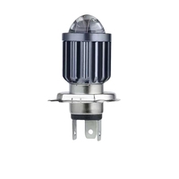 Phare LED pour moto, lumière LED avec faisceau double jaune/blanc, lentille et ampoules LED 3570 (style mini canon)