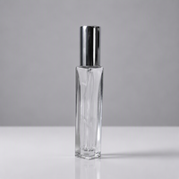 Flacon de parfum en verre transparent de 10 ml et 15 ml, flacon d'échantillon de parfum portable avec bouchon noir et doré pour les voyages