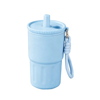 Gobelet isotherme à double paroi en acier inoxydable de 450 ml, anti-fuite, sans BPA, avec paille, pour une utilisation sportive moderne