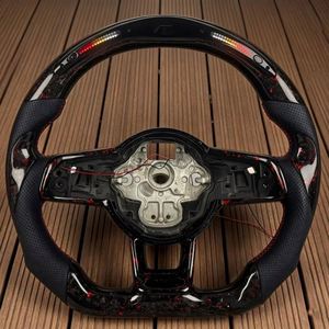 Volante de Fibra de Carbono Forjado LED de Alta Calidad para Volkswagen MK7 <span class=keywords><strong>Golf7</strong></span> GTI MK6 <span class=keywords><strong>GTD</strong></span> R Tiguan Scirocco Polo - Product Image 1