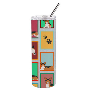 Vaso Delgado de Acero Inoxidable con Diseño de Corgi Pembroke Sable - Product Image 2