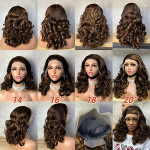 <b>Human</b> Hair <b>Wigs</b> Pre Cut Bouncy Loose Lace Front <b>Wig</b> Wholesale 13x4 Transparent Lace Frontal <b>Wigs</b> for Black Women - Product Image 3