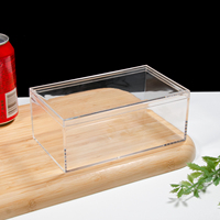 Boîte de présentation rectangulaire transparente en acrylique de qualité alimentaire de 17cm emballage de pain de biscuit de bonbons de mariage fait à la main en plastique de 2.5mm d'épaisseur