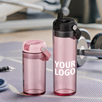OEM Sızdırmaz Tritan Spor Su Şişesi 420ml 600ml BPA İçermez Yeniden Kullanılabilir Fitness Şişesi Pipetli Kapaklı Özel Logo Toptan Satış