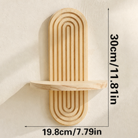 Étagère flottante ovale en bois massif rainuré, moderne, murale, multifonctionnelle, pour la cuisine, la salle de bain, la décoration de la maison