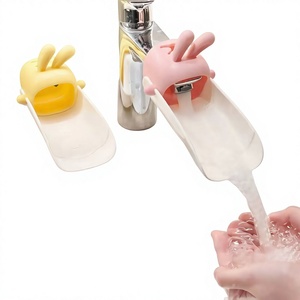 QiCai Cute Cartoon Plastic Faucet Extender Splash Guard Handwashing Protective <b>Switch</b> Electricity-Free for Children Baby - Product Image 3