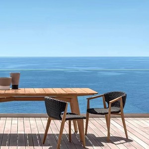Ensemble table et chaises en bois massif d'extérieur, résistant à l'eau, pour 4 personnes, pour terrasse - Product Image 2