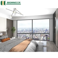 Fenêtre coulissante horizontale moderne en aluminium Lukliving avec moustiquaire en acier inoxydable