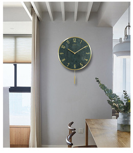 Simple del norte <span class=keywords><strong>de</strong></span> Europa <span class=keywords><strong>de</strong></span> mármol Natural <span class=keywords><strong>reloj</strong></span> con marco <span class=keywords><strong>de</strong></span> Metal péndulo tipo mármol <span class=keywords><strong>Reloj</strong></span> <span class=keywords><strong>de</strong></span> pared - Product Image 3