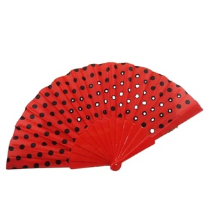 Abanico de mano de plástico con diseño de lunares estilo español de 23 cm para decoraciones de boda o regalos, estilo romántico - Product Image 2