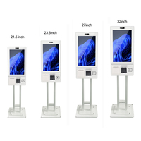 Crtly 27 32 Inch Food Touch Kiosk Payment Terminal Self Service Touch Screen Ordering Kiosks with QR Code Payment for Restaurant