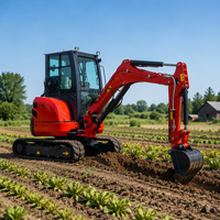 Excavator Mini Euro 5 EPA 2 Ton dengan Thumb Crawler Digger, Excavator Kecil untuk Dijual