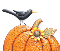 Décor de piquets de jardin Citrouilles d'Halloween en métal