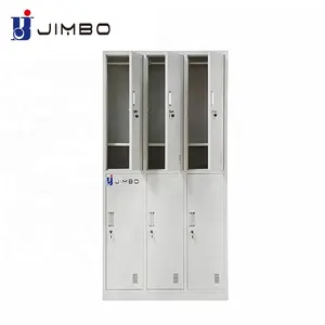JIMBO özel tasarım çelik hattı mobilya metal kilit dolabı 6 kapılar spor salonu için çelik ticari giysi saklama dolabı