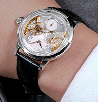Montres mécaniques automatiques en acier pour hommes, design d'usine et personnalisation par lots, avec petit second cadran apparent, pour marque privée