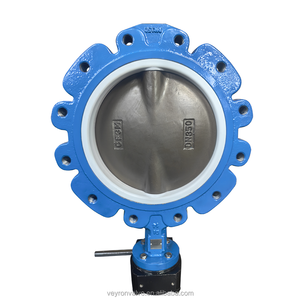 Fournisseur chinois de vanne papillon à bride DN50-DN300 avec siège en PTFE, corps en DI, <span class=keywords><strong>disque</strong></span> en PTFE, arbre en SS304 + <span class=keywords><strong>disque</strong></span> en SS410, PN10 PN16, revêtement en PTFE - Product Image 4