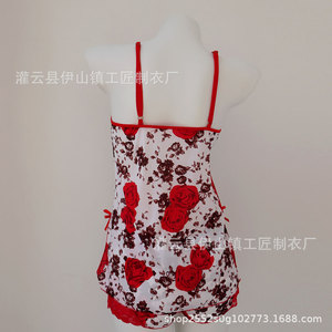 Traje de ropa interior caliente Impreso Sexy <span class=keywords><strong>Tirantes</strong></span> Pijamas Fabricantes en stock al por mayor - Product Image 2