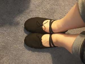 Chaussures de Ballet en toile pour femmes chaussures de pratique de formation de danse à cordon chaussures de danse de Ballet à semelle fendue en cuir - Product Image 6