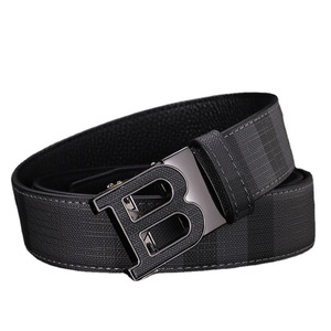 Nouvelle <span class=keywords><strong>ceinture</strong></span> pour homme de la marque <span class=keywords><strong>B</strong></span> en cuir de vachette de première qualité avec boucle en alliage gaufré, polyvalente et tendance pour les jeunes - Product Image 1