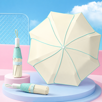Parapluie pliant OEM personnalisé avec logo, mini parapluie anti-UV et anti-pluie en forme de fleur, couleur bonbon, format de poche, idéal pour les femmes et les filles, cadeau parfait.