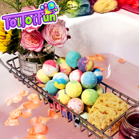 Lot de bombes de bain effervescentes colorées pour enfants, boules de sel flottantes instantanées, jouets amusants et pétillants, coffret cadeau pour anniversaire de tout-petit