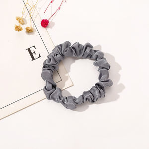 6 सेमी सैटिन छोटे पतले स्क्रूचिए ताजा ठोस रंग बालों की स्ट्रिंग पोनीटेल बून बाल सर्कल महिला महिला बालों के सामान - Product Image 6