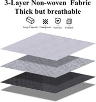 Ensemble de rangement pliable en tissu non tissé écologique en 2 pièces pour couvertures, vêtements, édredons, jouets