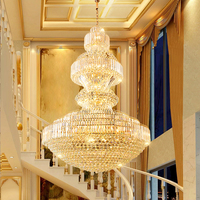 Nouveau design d'hôtel salon escalier luxe moderne or lampes suspendues éclairage Led lustre décoratif