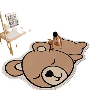 卡通动物熊造型Ins柔软蓬松防滑地毯家用羊绒地垫浴室卡通羊绒地毯