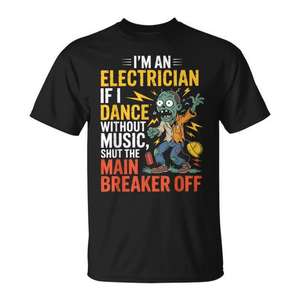 T-shirt d'électricien pour Halloween, design amusant sur le thème de la musique et des disjoncteurs - Product Image 1