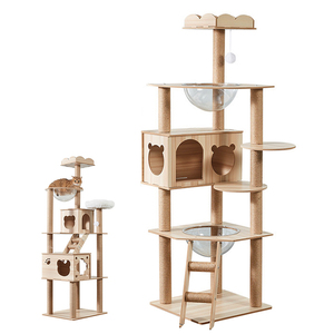 Fornitura diretta dalla fabbrica OEM & ODM multifunzionale gatto torre Pet mobili moda in legno gatto albero - Product Image 4