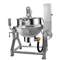 Marmite en acier inoxydable 304 de qualité alimentaire, machine à confiture commerciale/fraise avec mélangeur, bouilloire à enveloppe