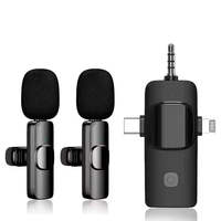 Microphone Lavalier Sans Fil Portable K15 3-en-1 Anti-Bruit pour Enregistrement et Diffusion en Direct - Meilleures Ventes
