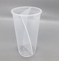 Vaso de Plástico Transparente Desechable Doble para Compartir, de Grado Alimenticio PP, para Té de Burbujas Boba