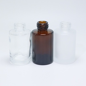 New 30ml Round Glass Transparent Frosted Flat Shoulder Dropper <b>Bottle</b> - Product Image 3